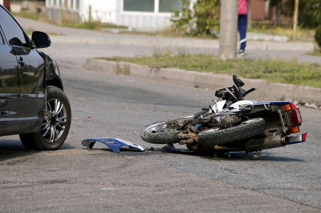 Motorcycle and car collision