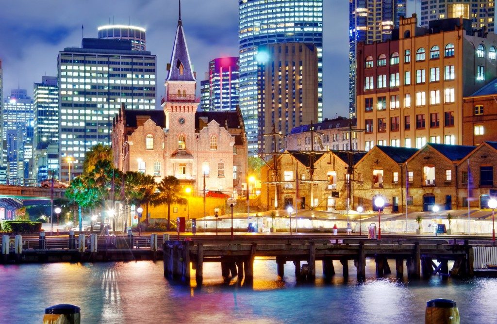 A photo of Sydney, Australia at night