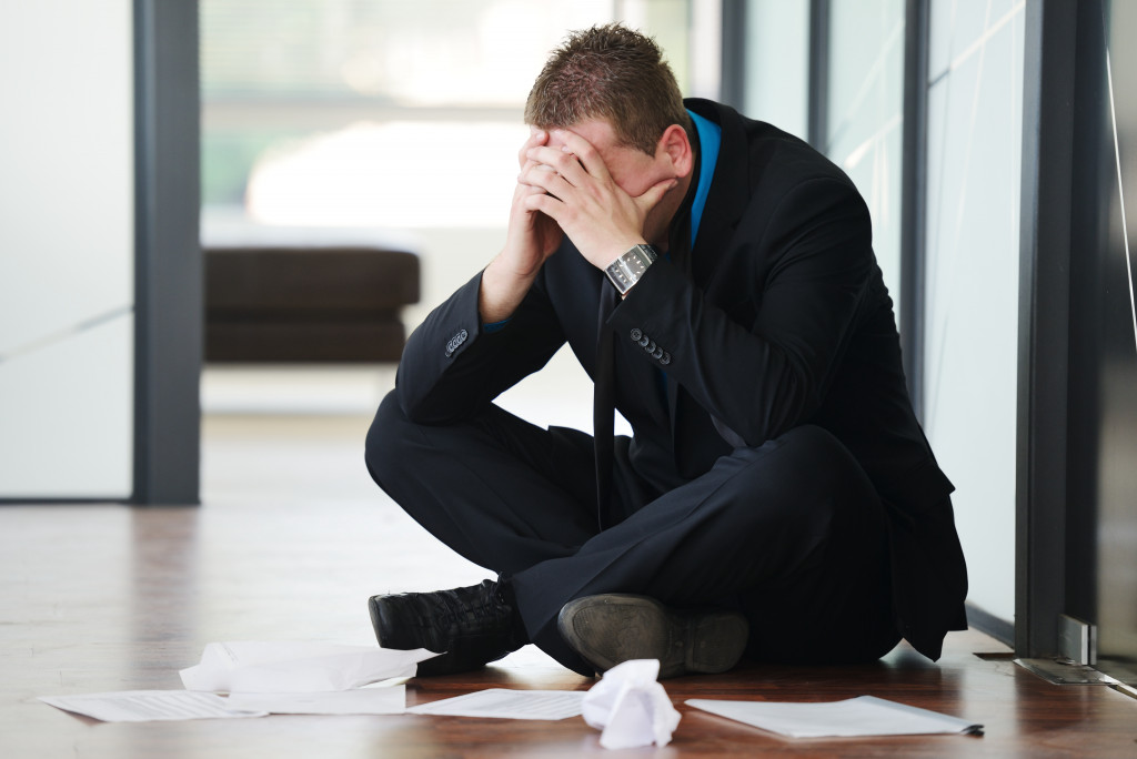 businessman having a problem